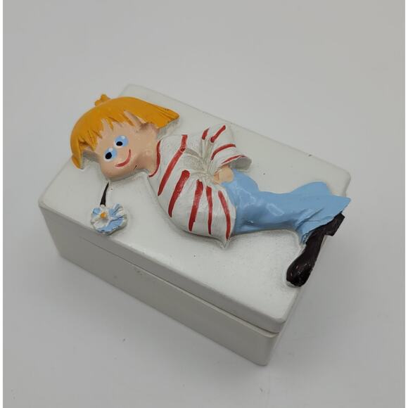 Vintage Lisolachenonce Italian Hand Painted Rare Whimsical Ceramic Trinket Box - Picture 3 of 16